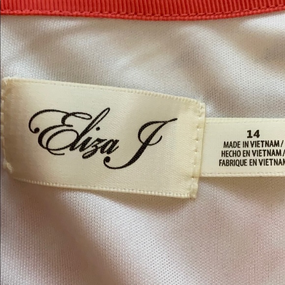 Eliza J Print Jersey Shirt Dress - 14 (navy/coral) - Picture 6 of 7